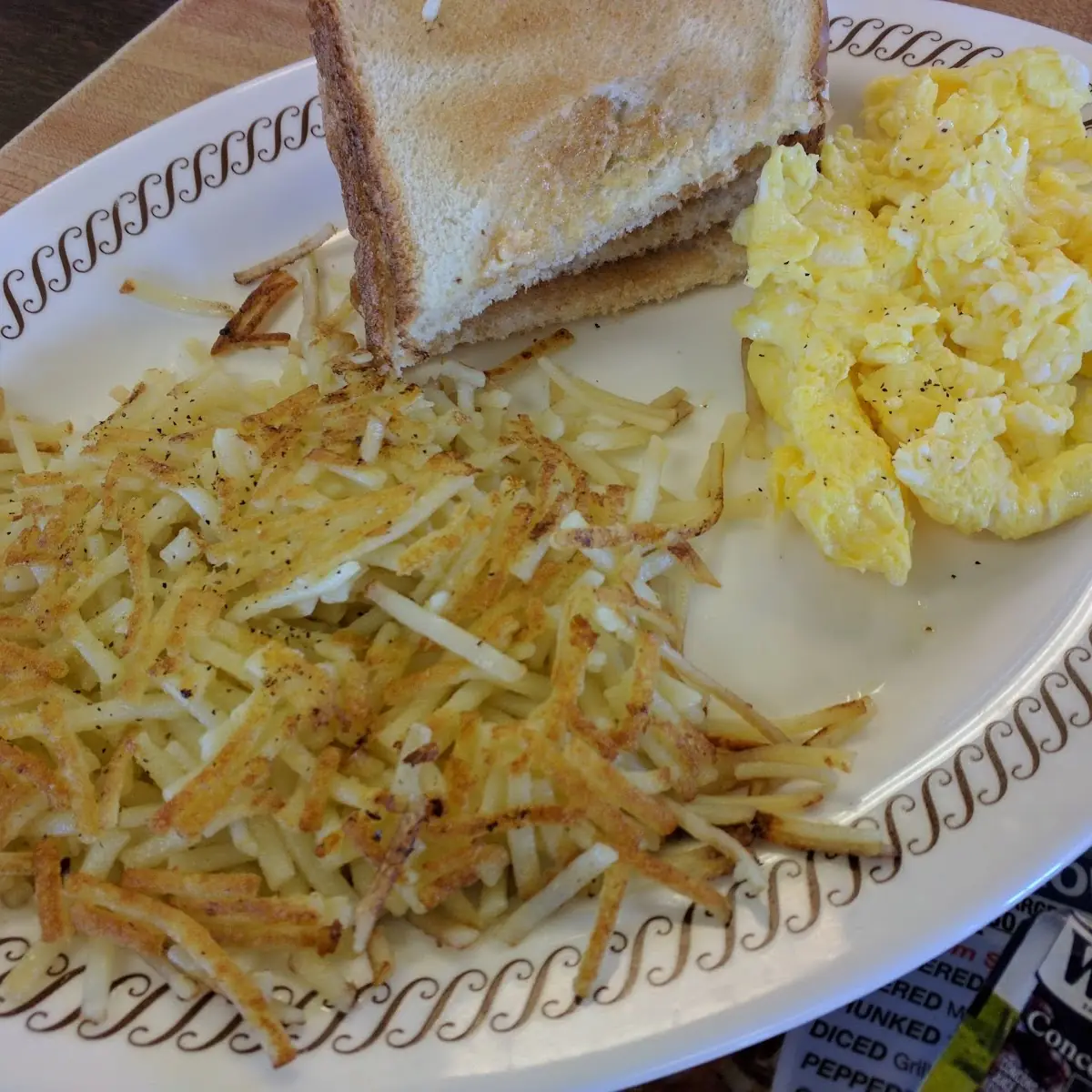 Hash Browns Eggs and Toast