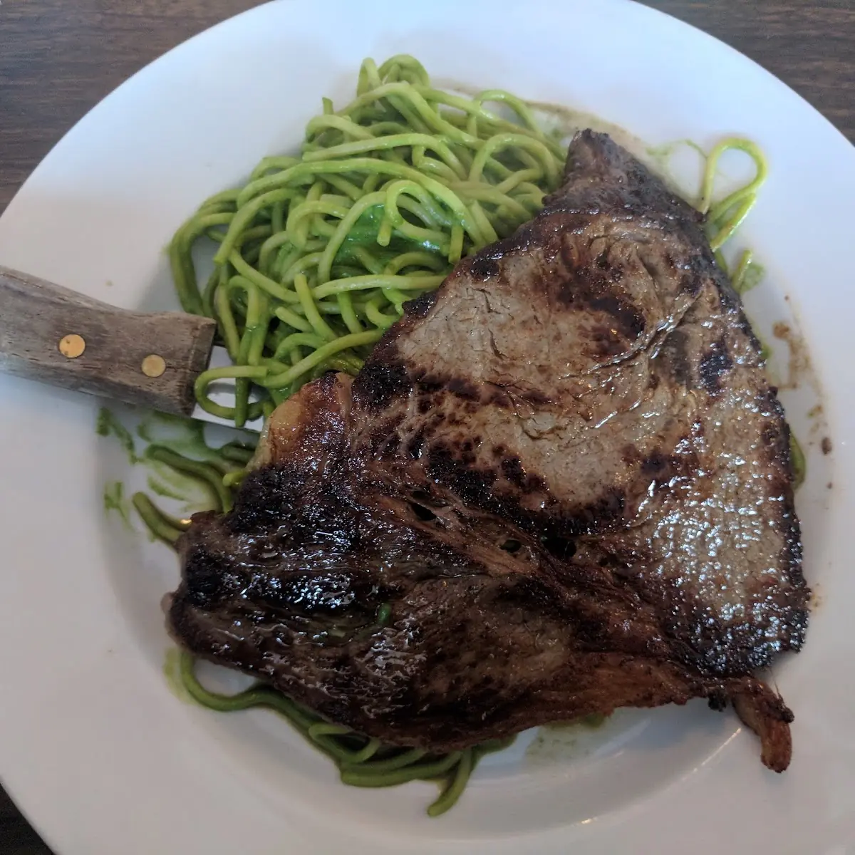 Tallarines Verde with Steak