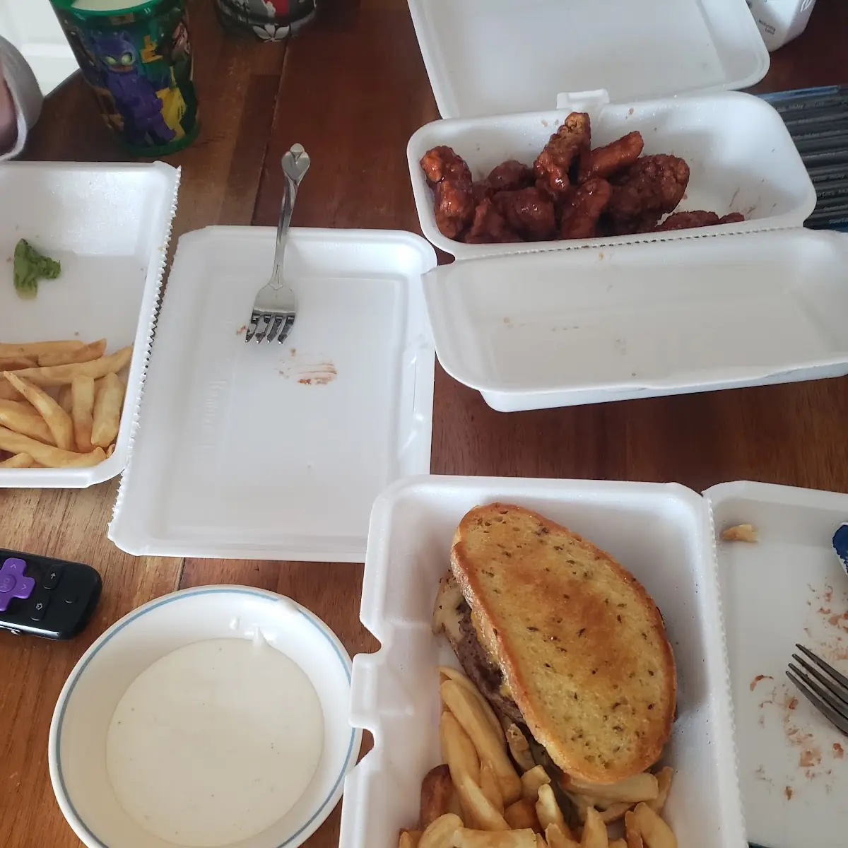 Patty Melt & Fries and BBQ Wings