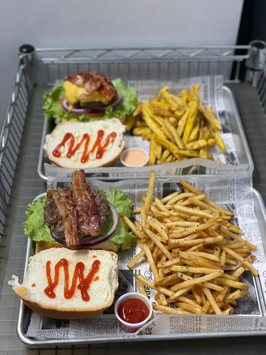 Hamburger French Fries Bacon
