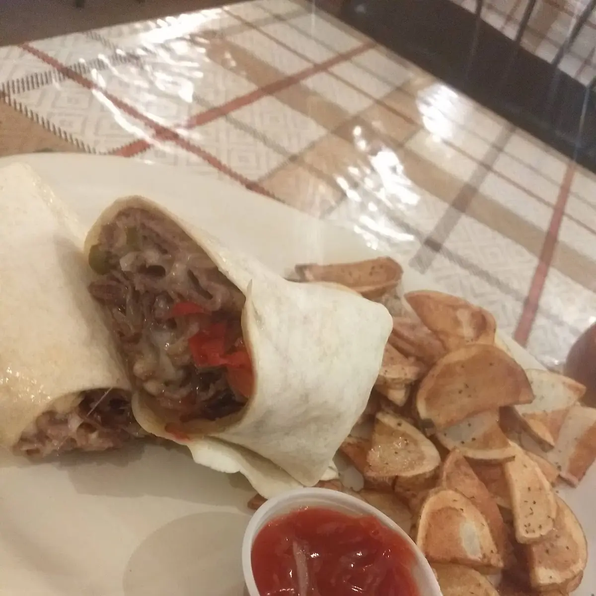 Cheesesteak Wrap w Special Potatoes My Favorite