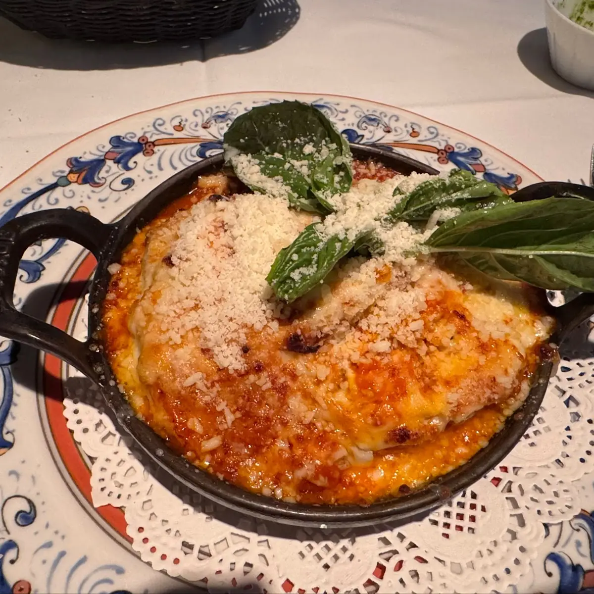 Baked Lasagna with Fresh Basil