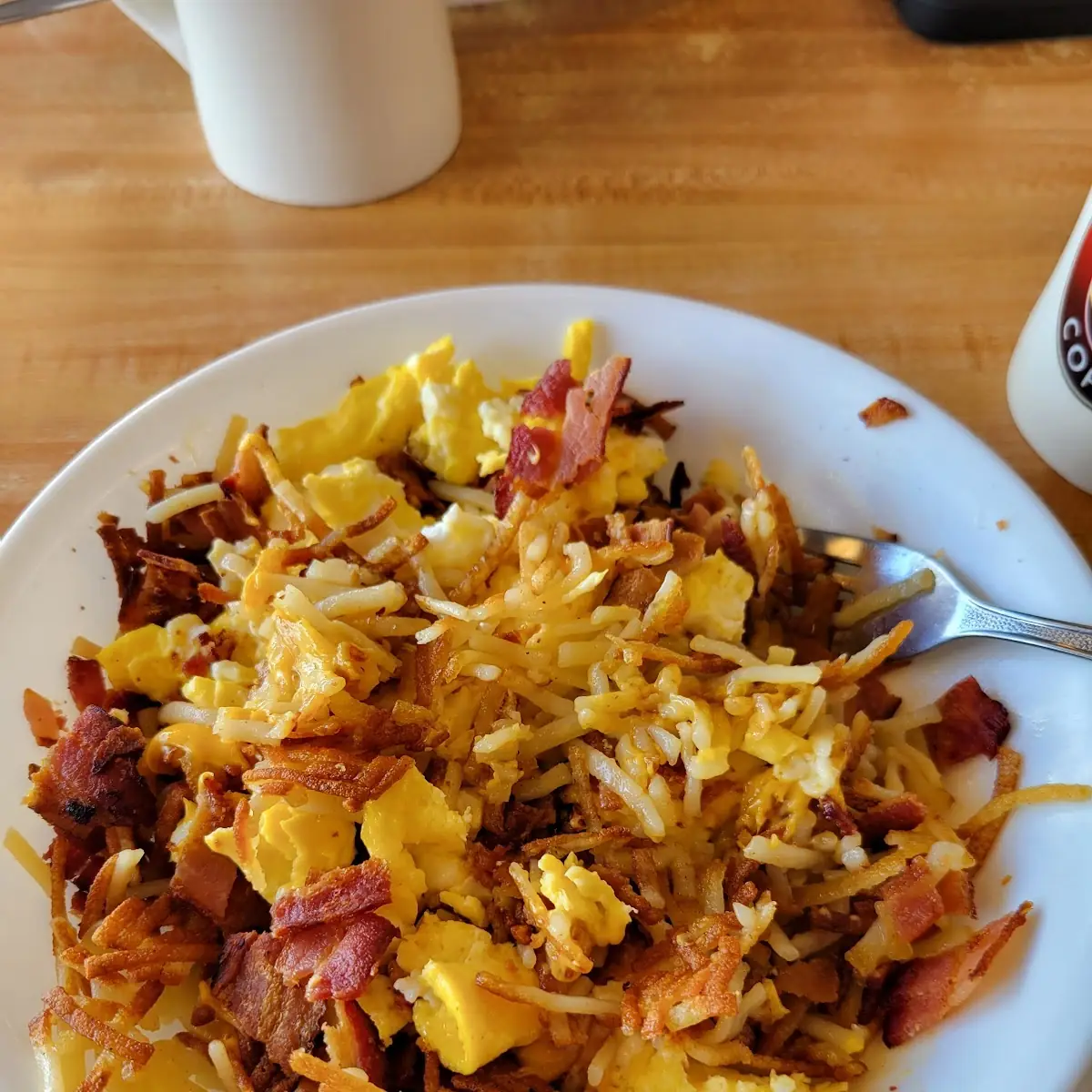 Bacon Egg and Cheese on Hashbrowns