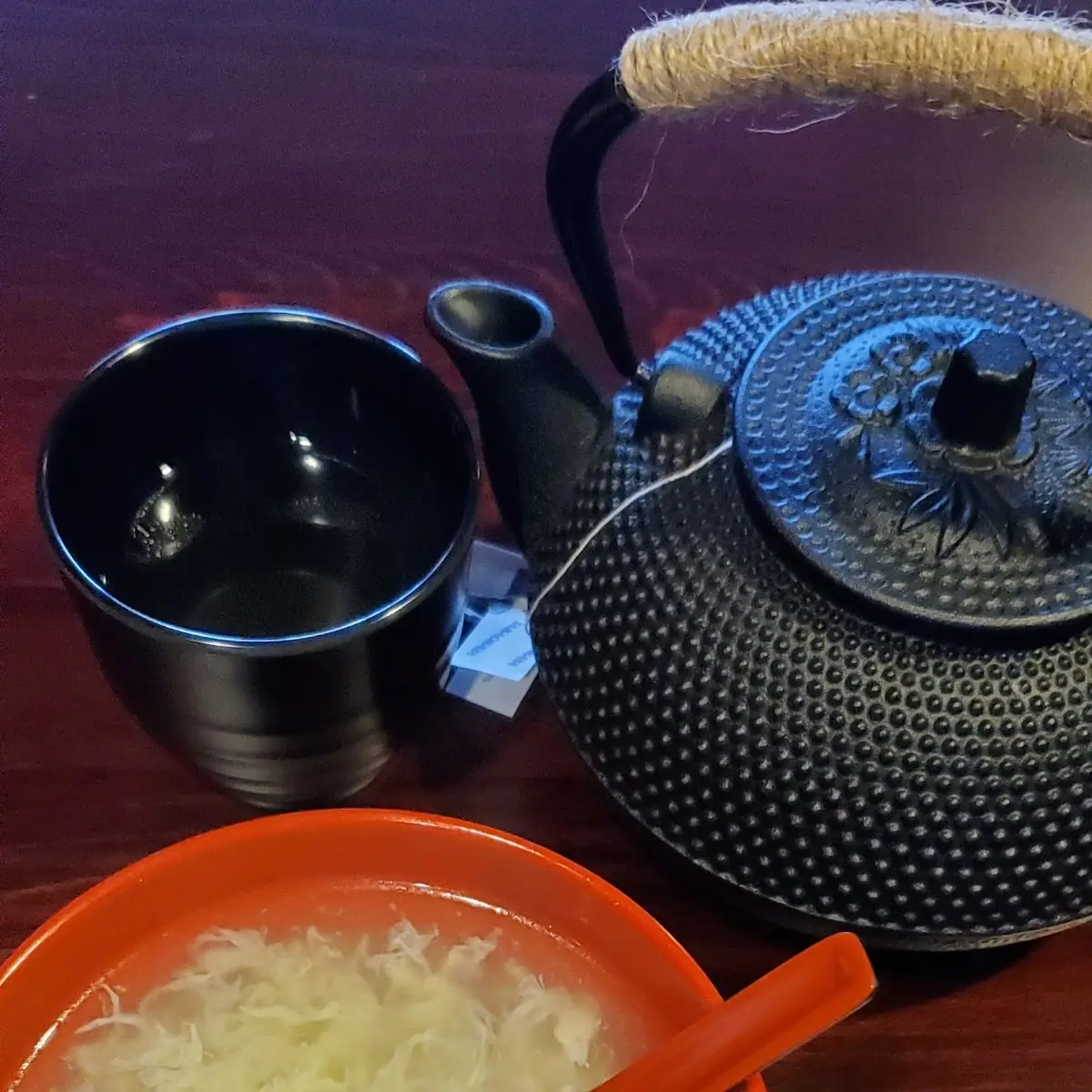 Egg Drop Soup and Hot Green Tea