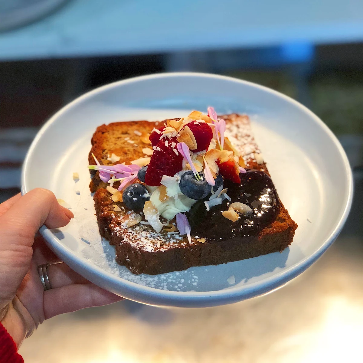 Macadamia & Fruit Sourdough Toast, Cafe Treeo