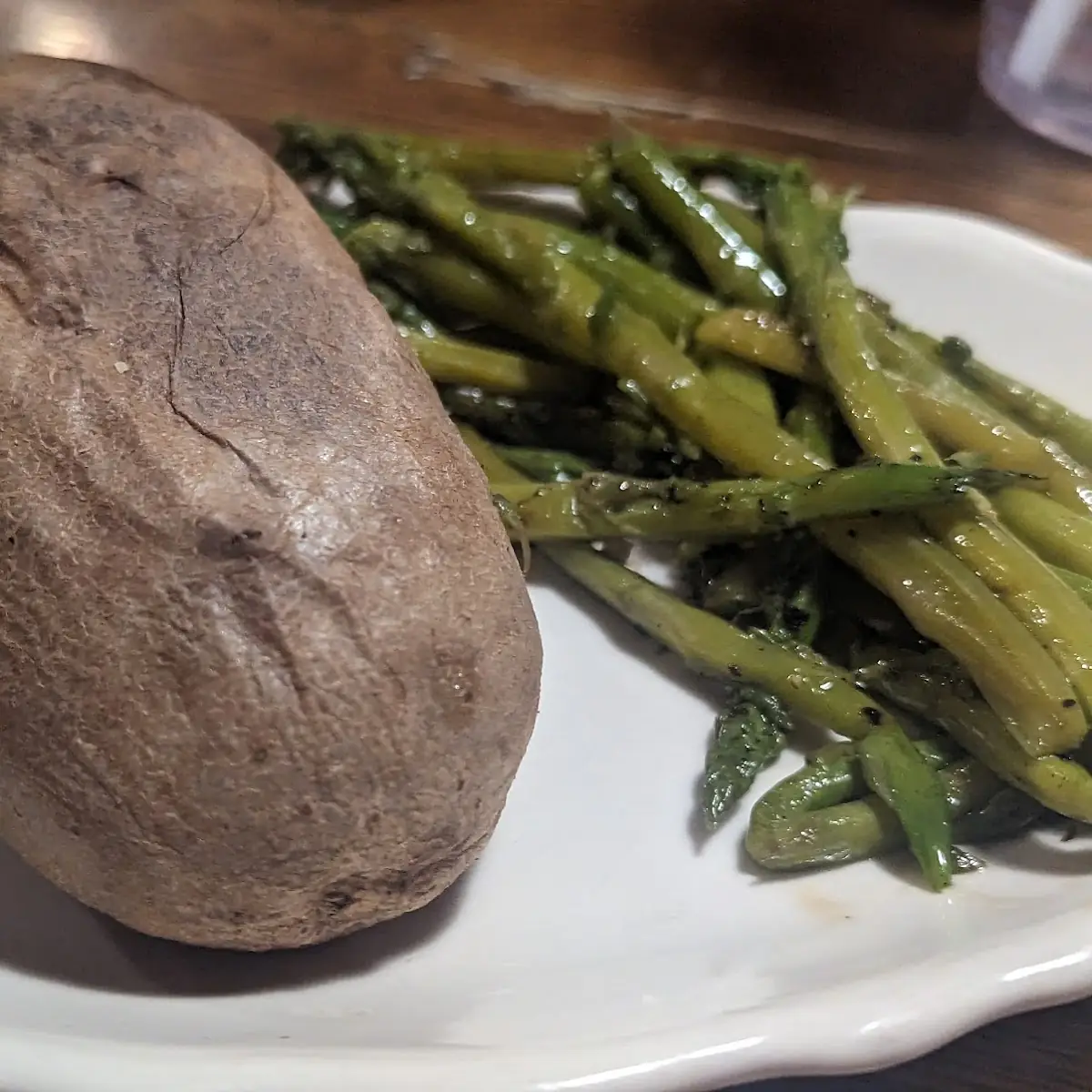Baked Potato with Asparagus for Side