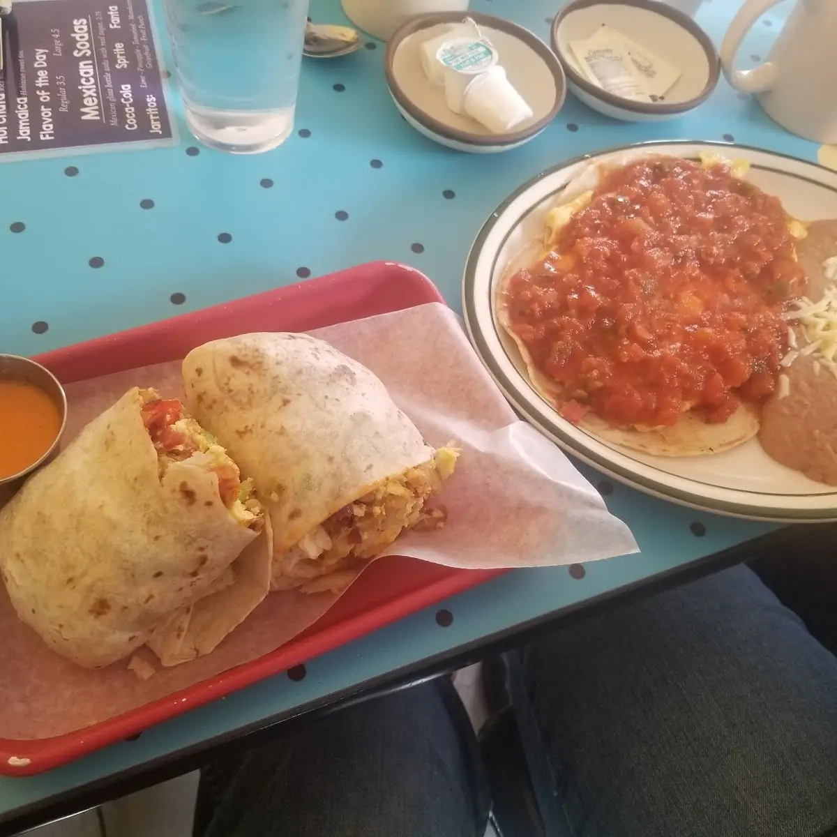 Breakfast Burrito and Huevos Rancheros