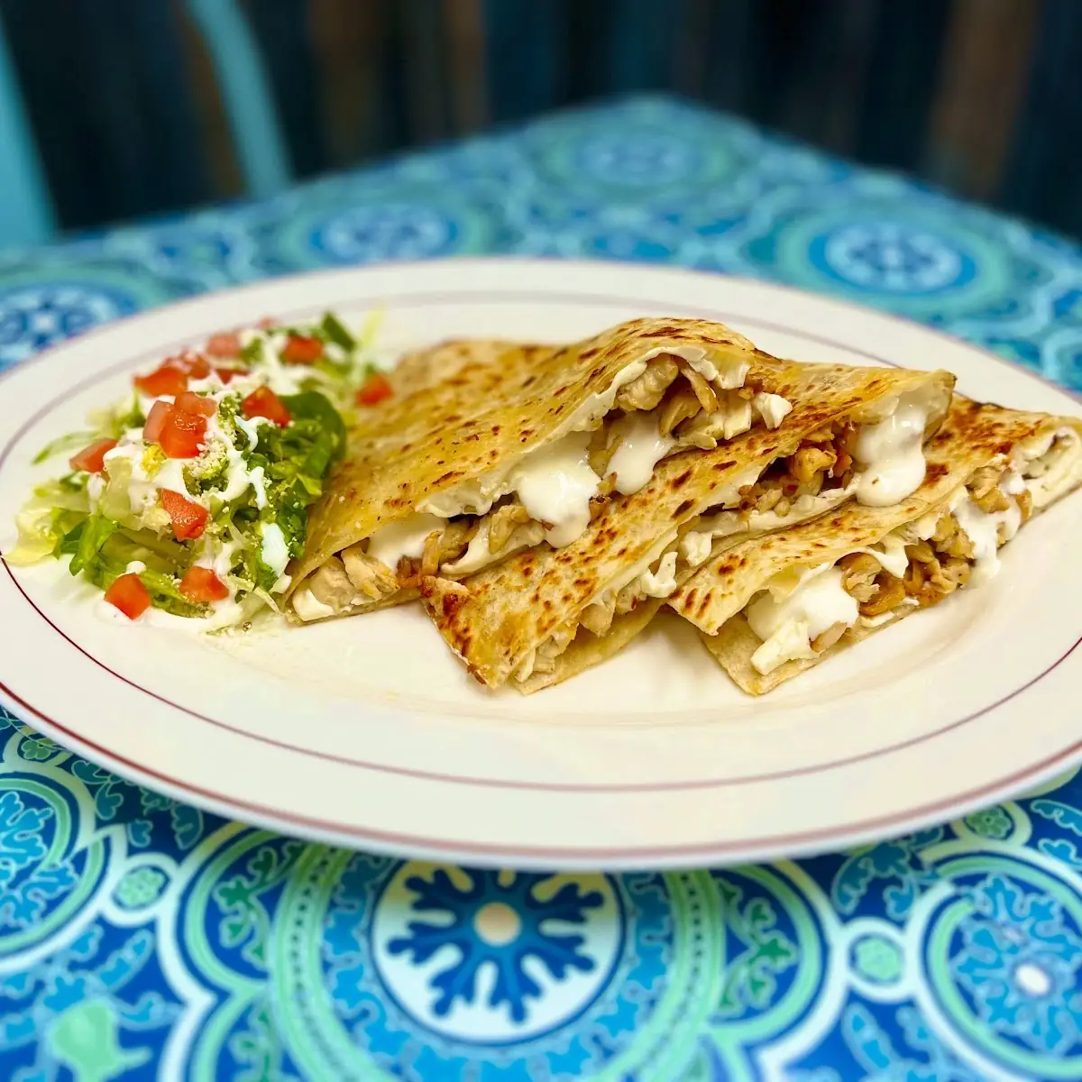 Grilled Chicken and Cheese Quesadilla