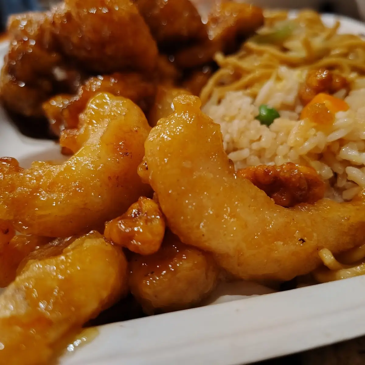 Orange Chicken and Prawns