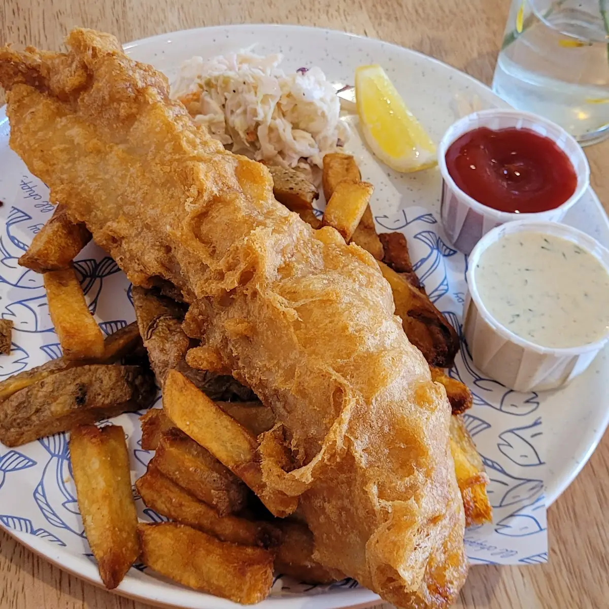 Fish and Chips with Coleslaw