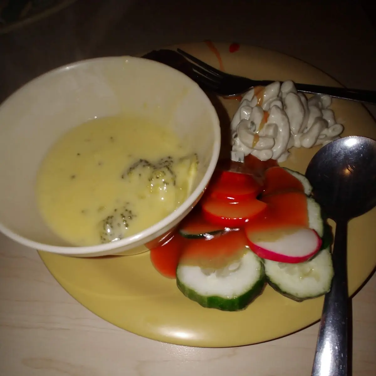 Broc Cream Soup and Salad Bar