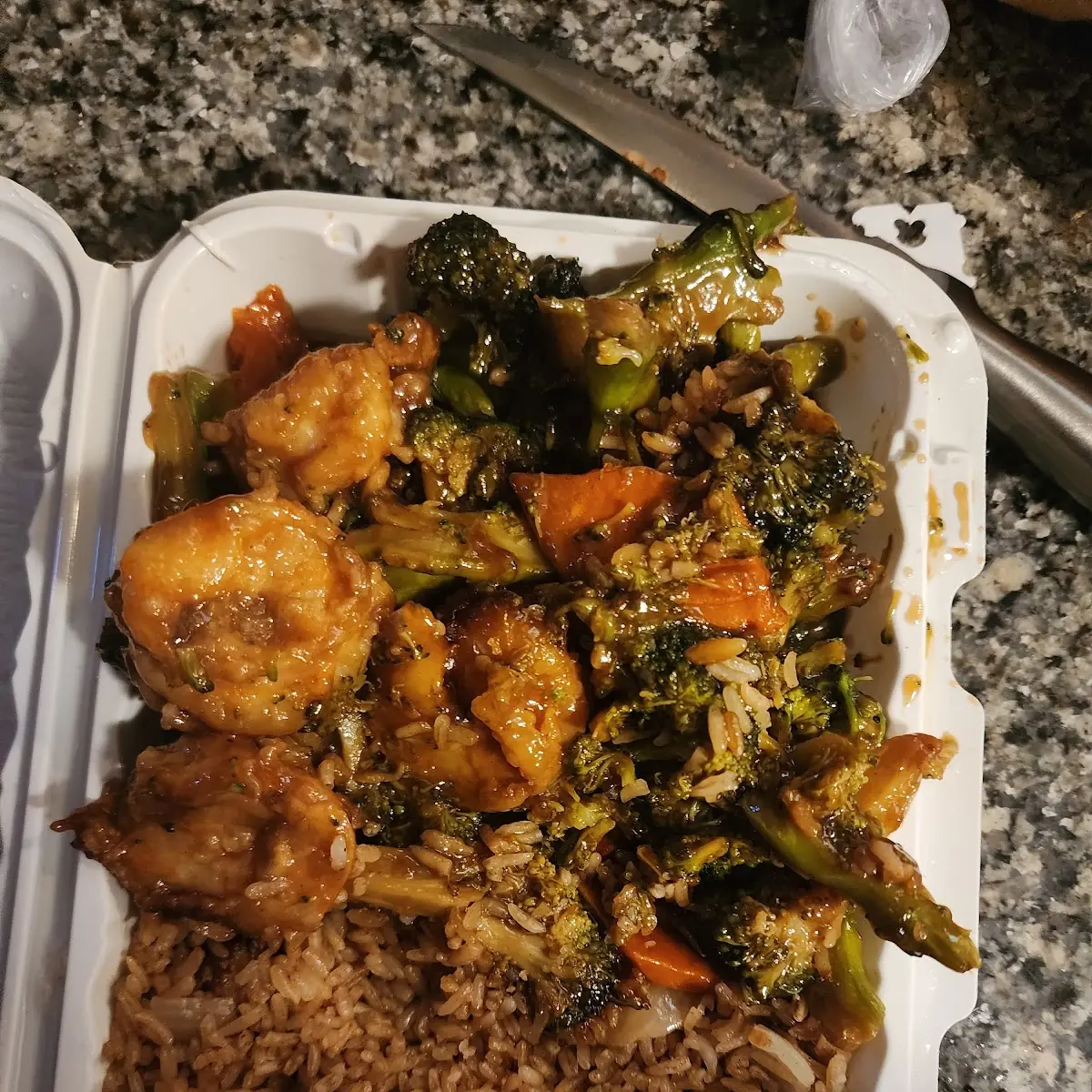 Shrimp Beef & Chicken in Garlic Sauce