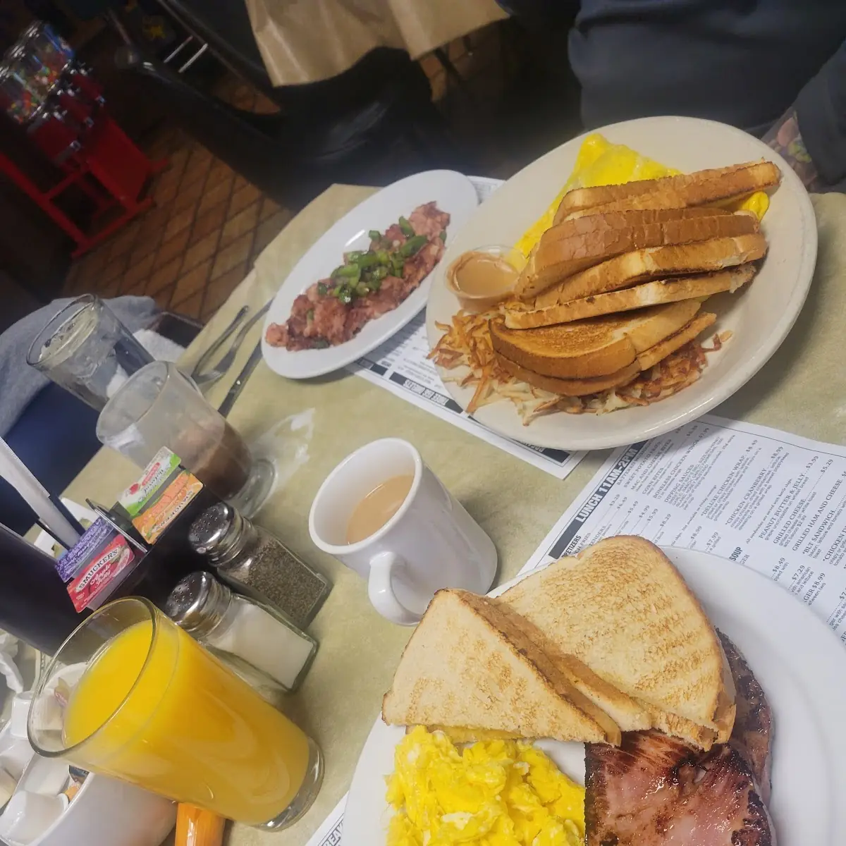 Ham Steak Omelet & Corned Beef Hash