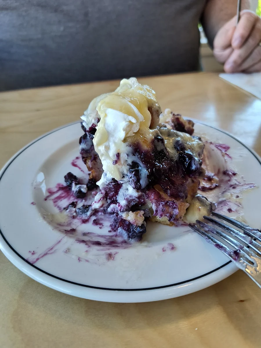 Blueberry Bread Pudding with Vanilla Sauce