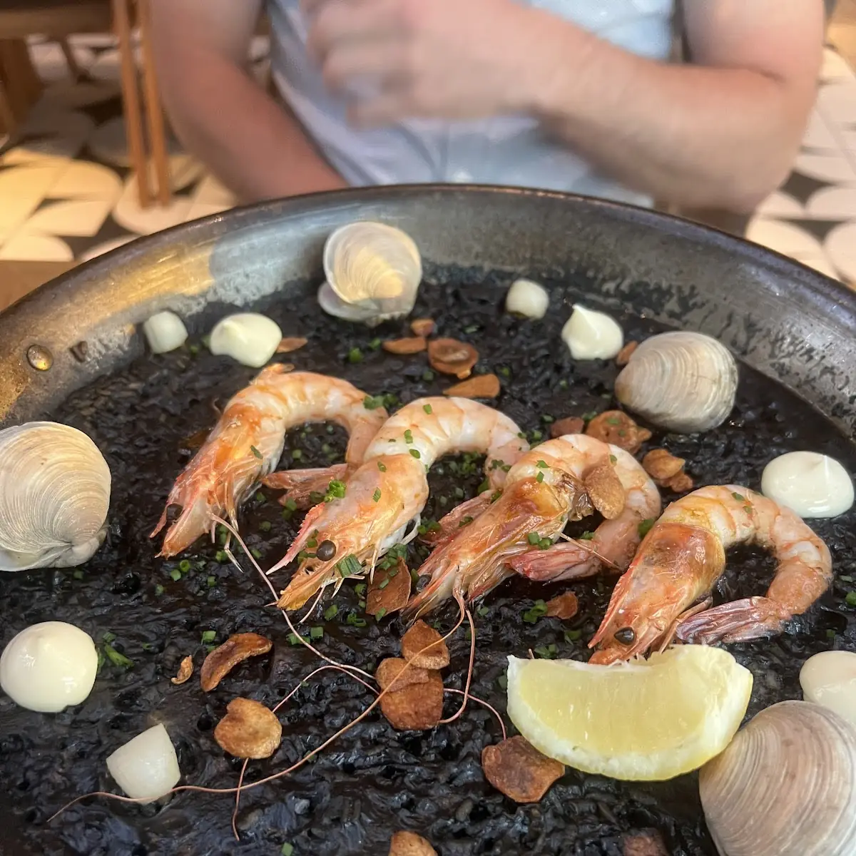 Seafood Paella with Shrimp and Lemon