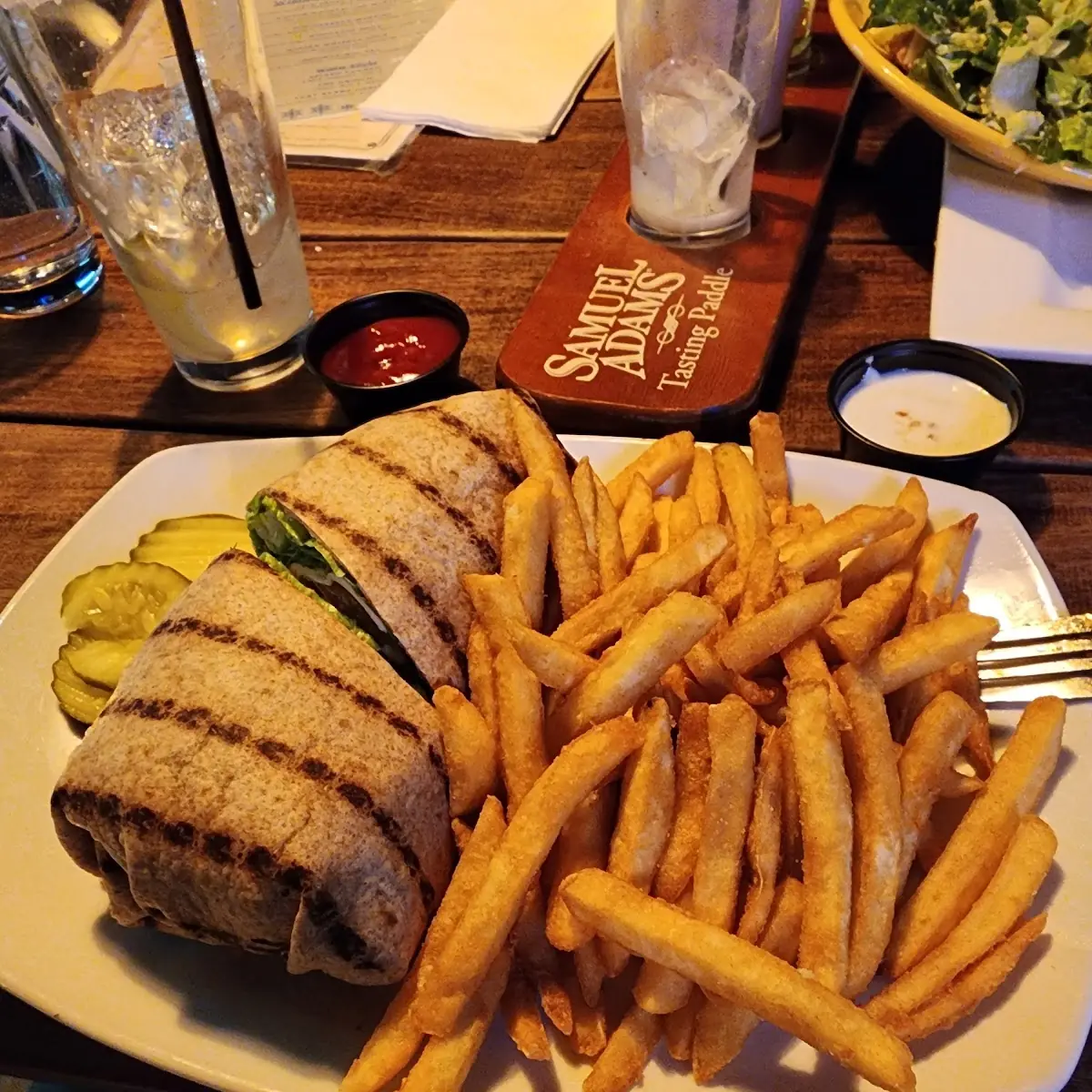 Truffle Fries and Caesar Salad