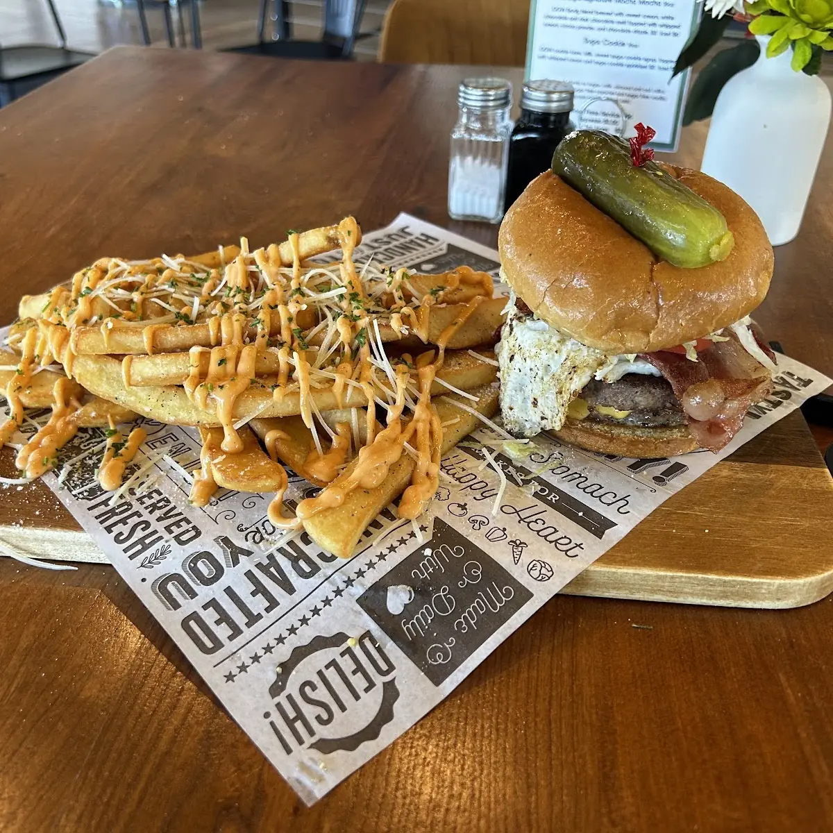 Brunch Burger and Fries