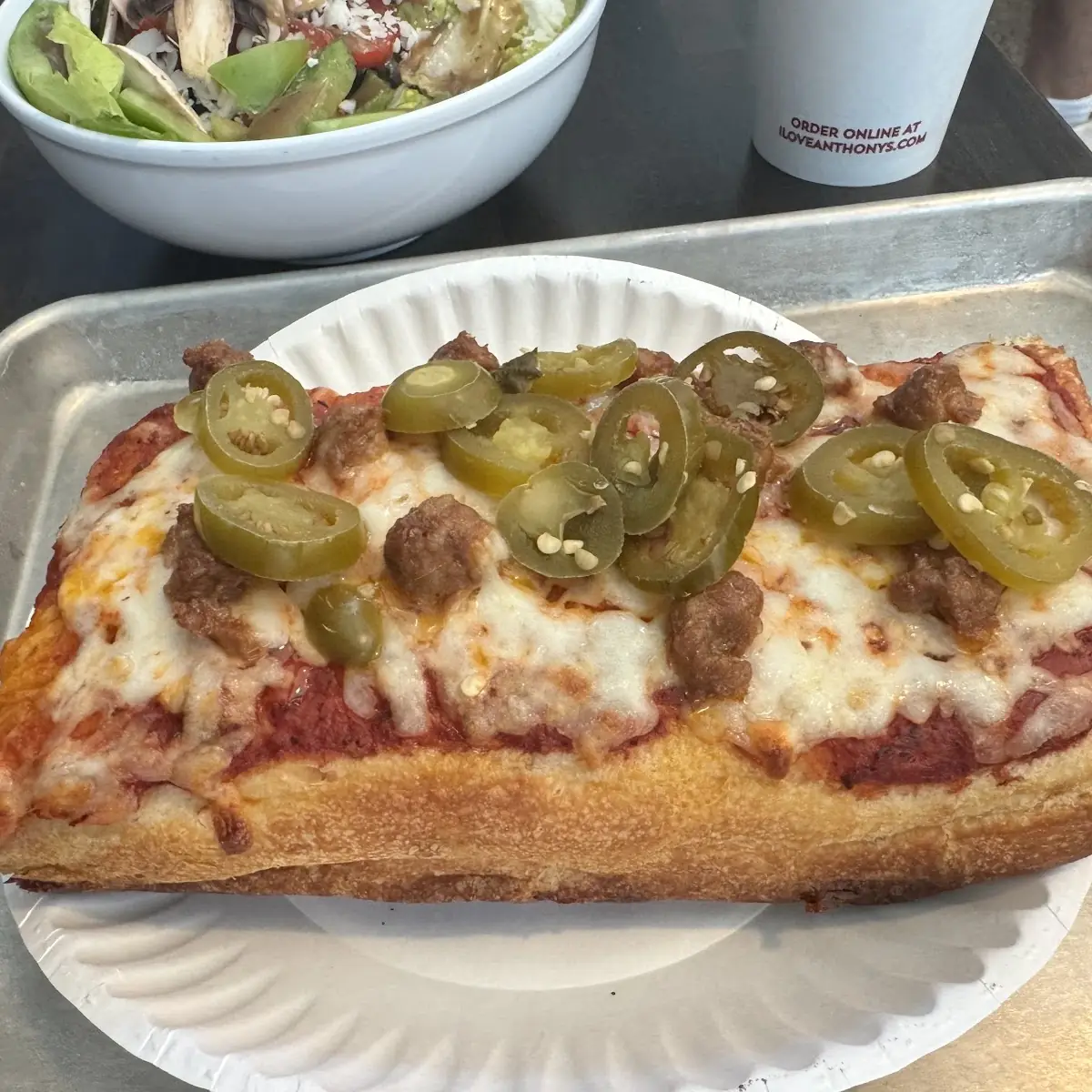 Sausage and Jalapeño Sicilian Pizza Slice