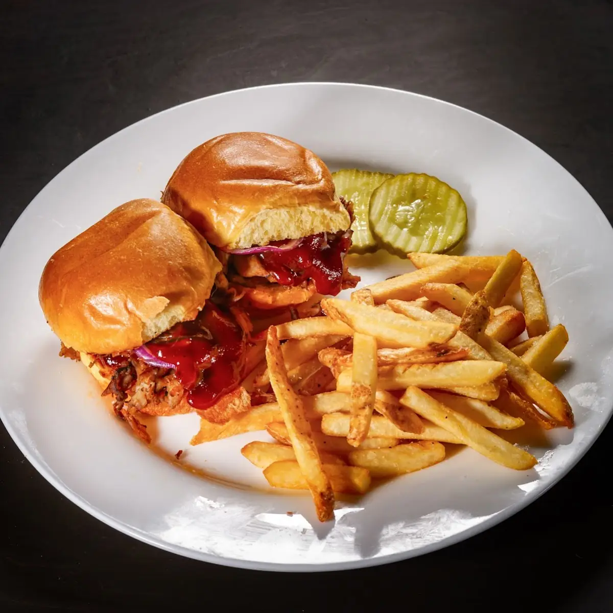 2 Pull Pork Slider with Fries and Fresh Squeeze Lemonade