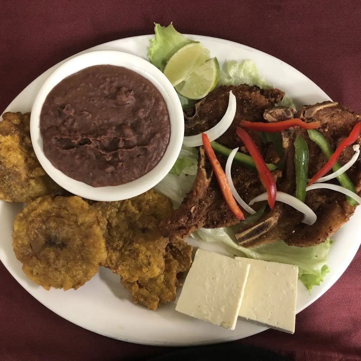 Steak w Fried Green Plantains