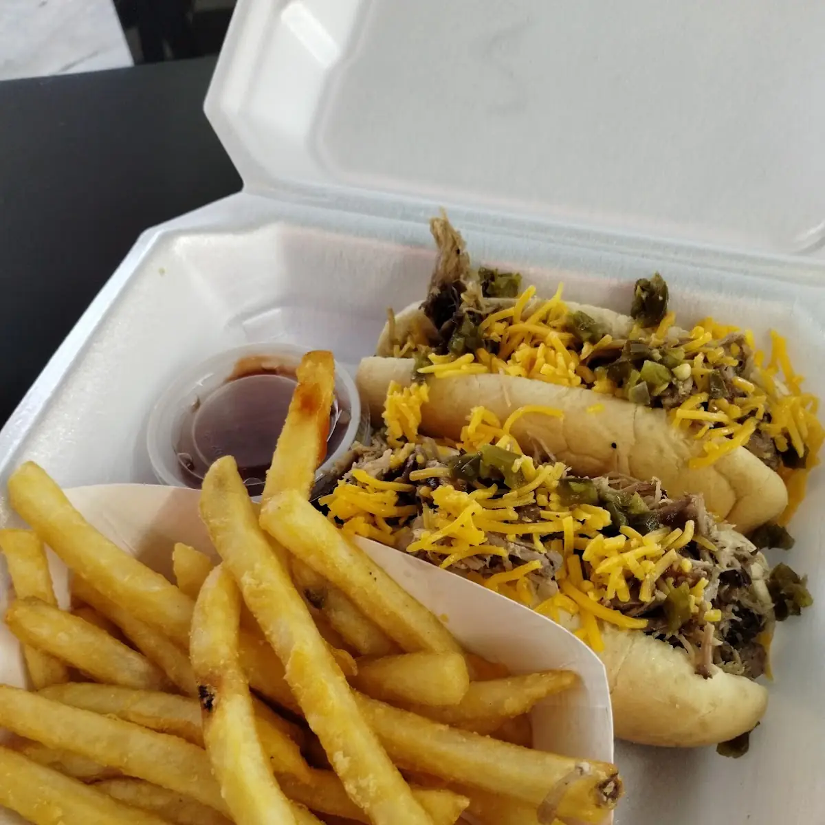 Pulled Pork Sandwiches and Fries