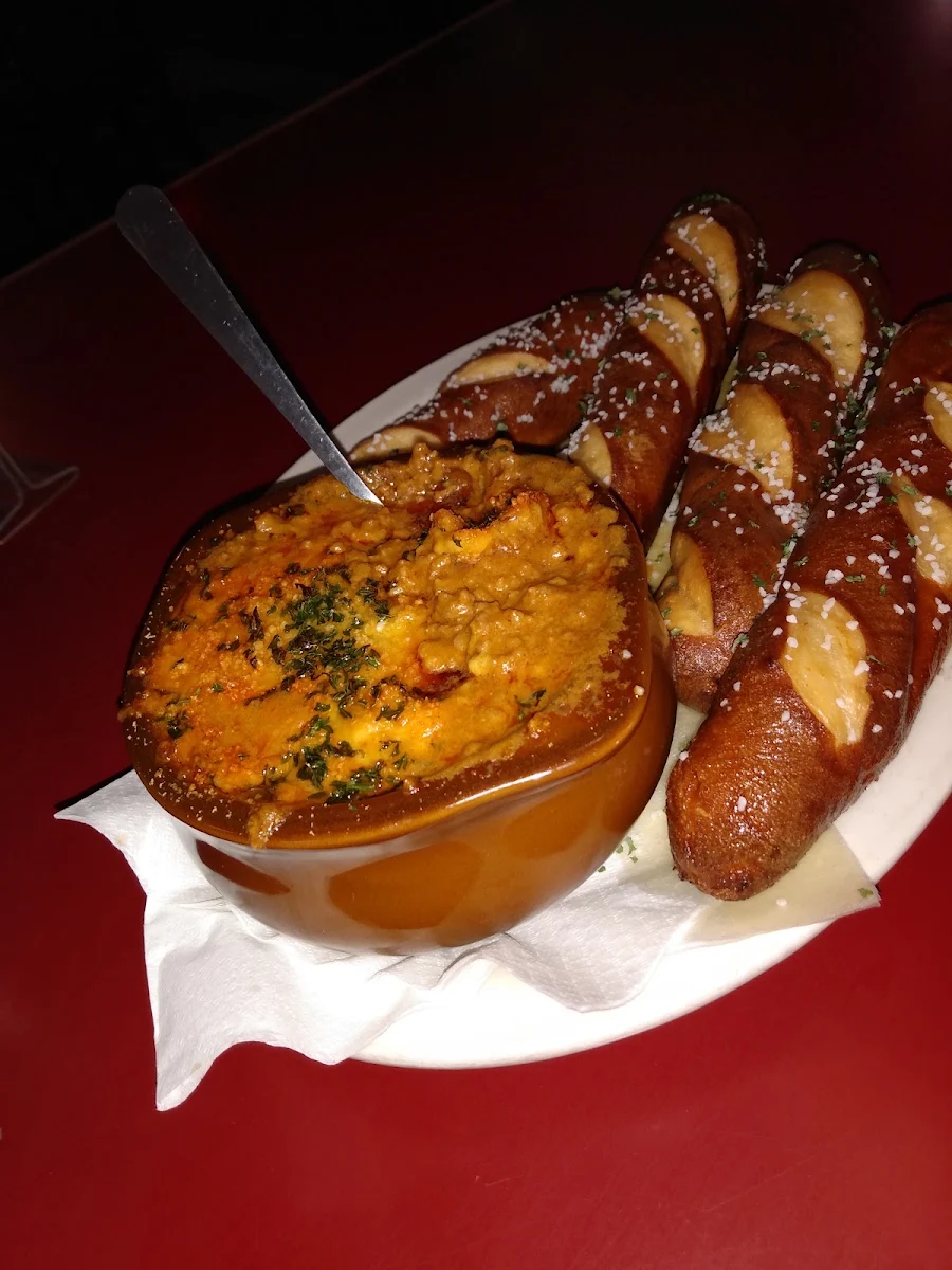 Pretzels and Meat & Cheese Dipping Sauce