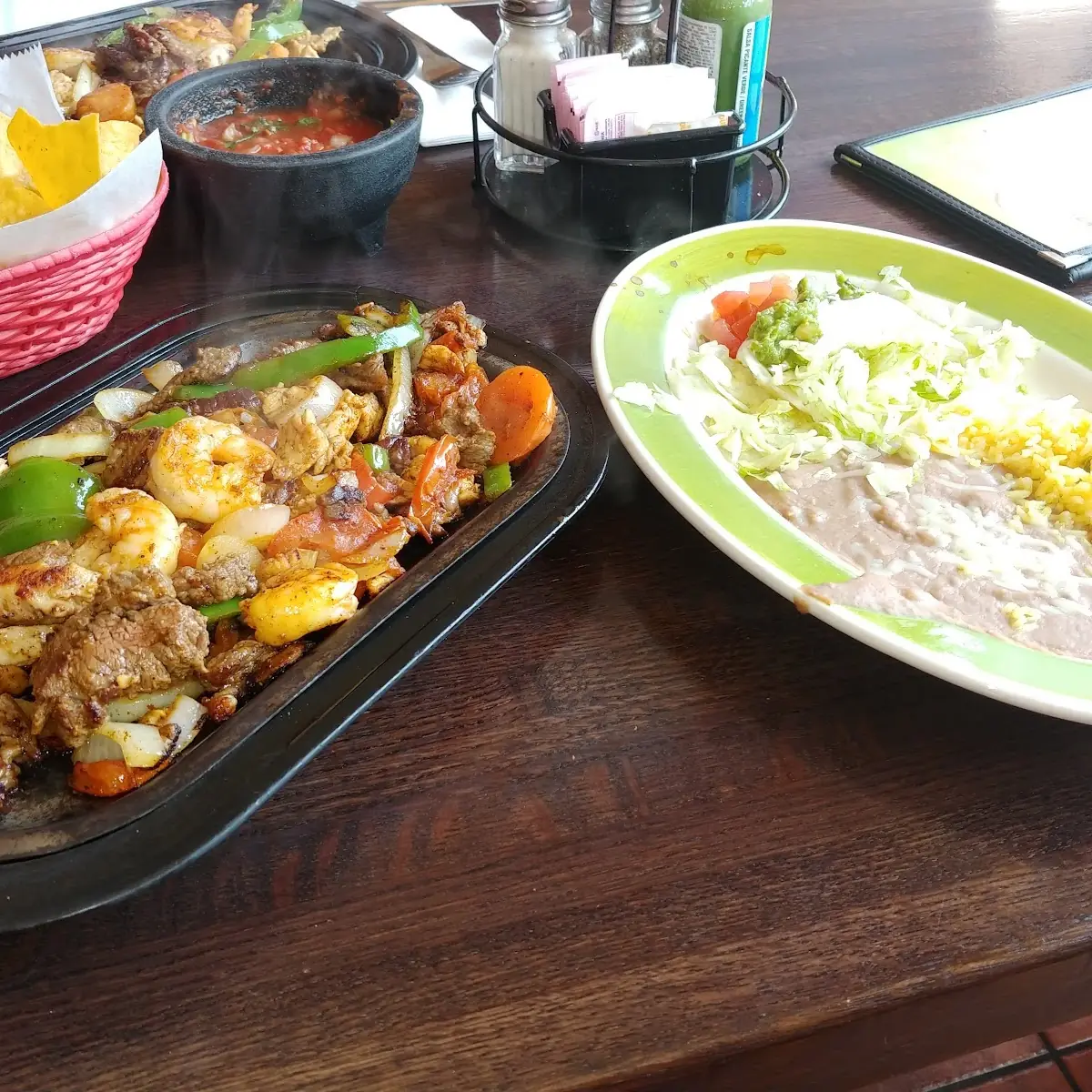 Chicken Shrimp and Steak Fajitas