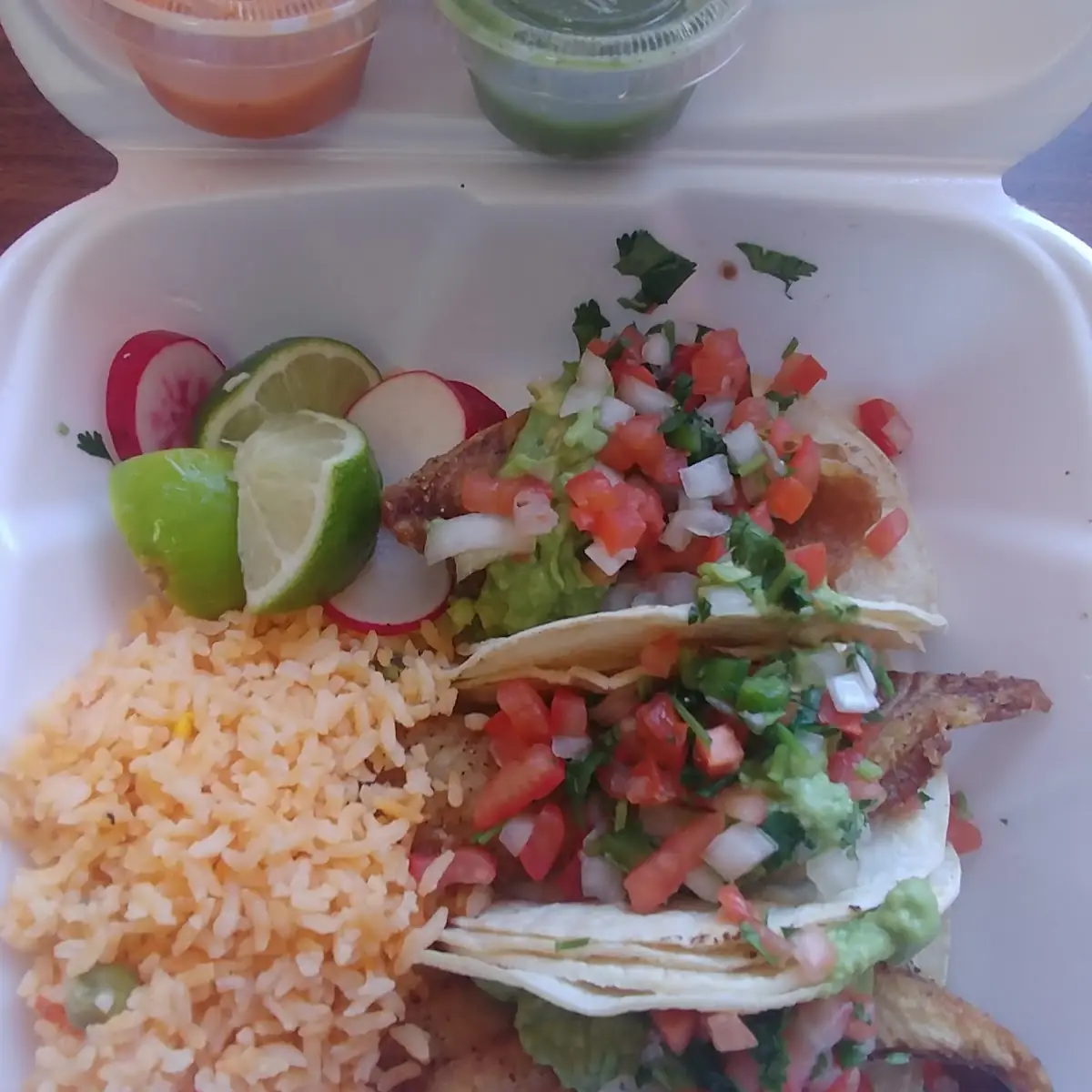Fish Tacos and Yellow Rice