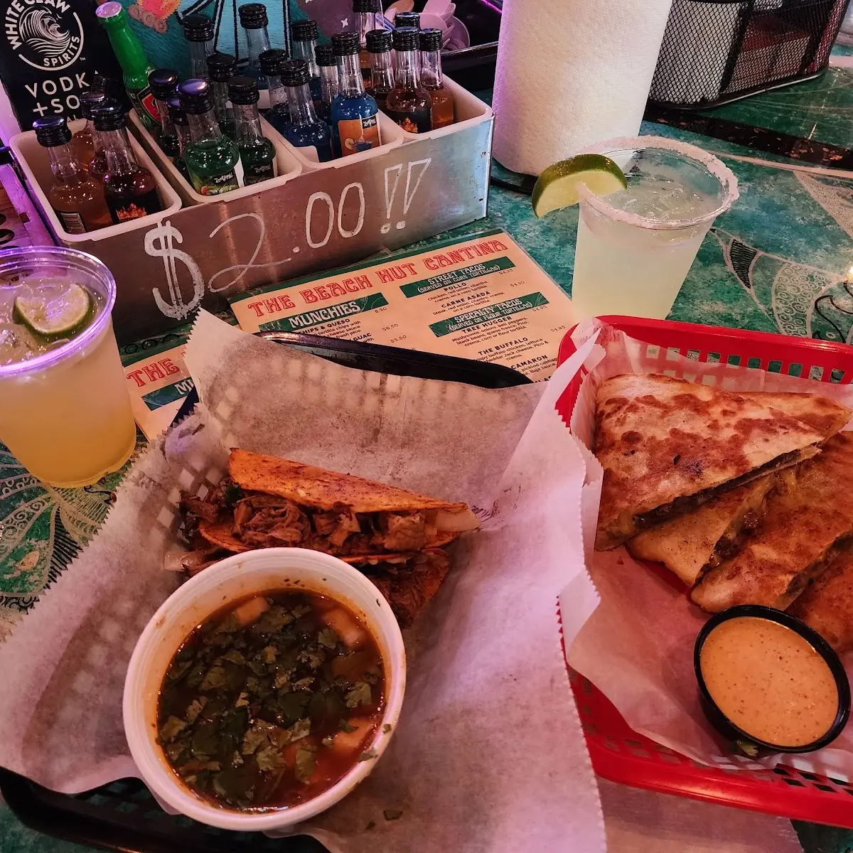 Birria Tacos and Steak Quesadilla