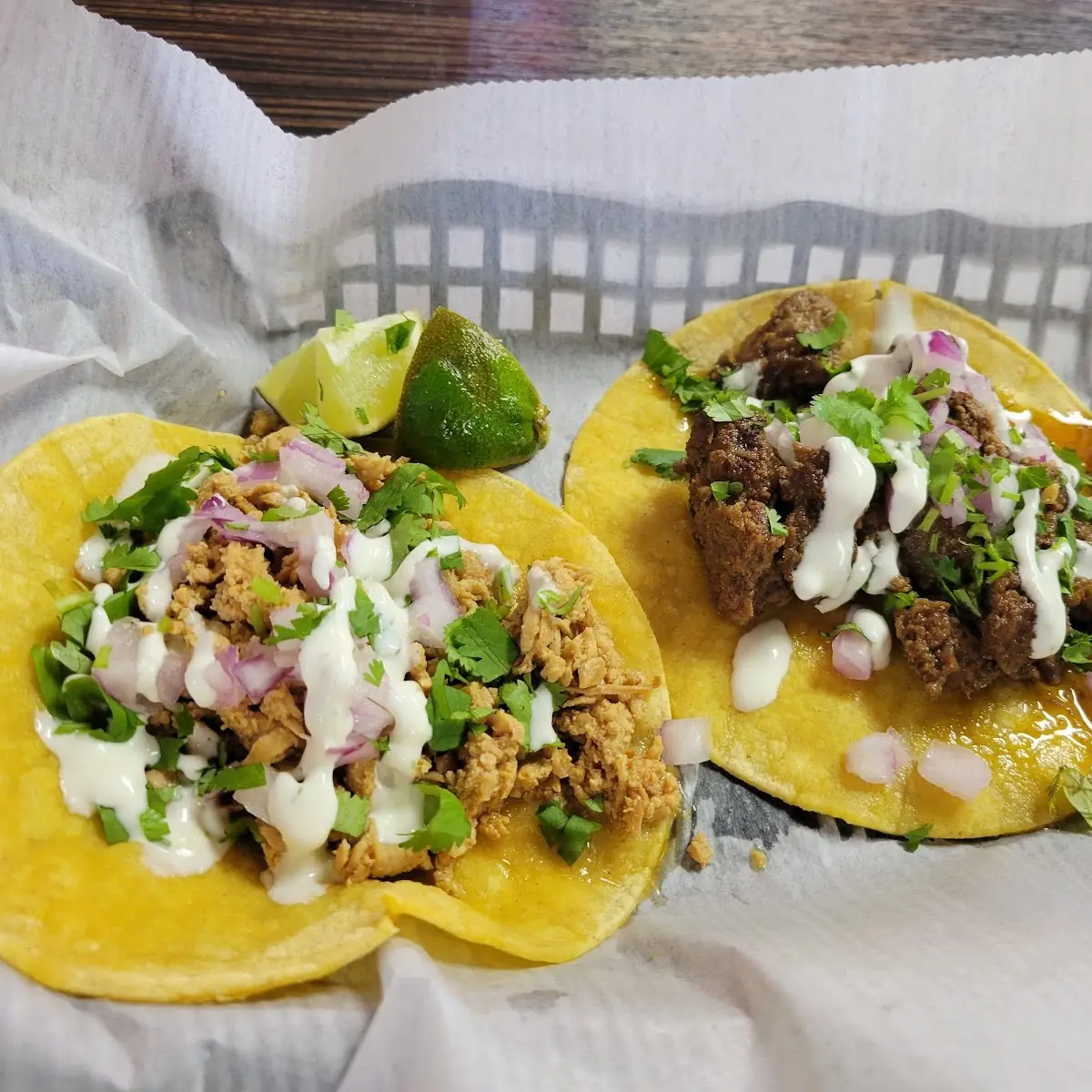 Carne Asada and Chicken Tacos