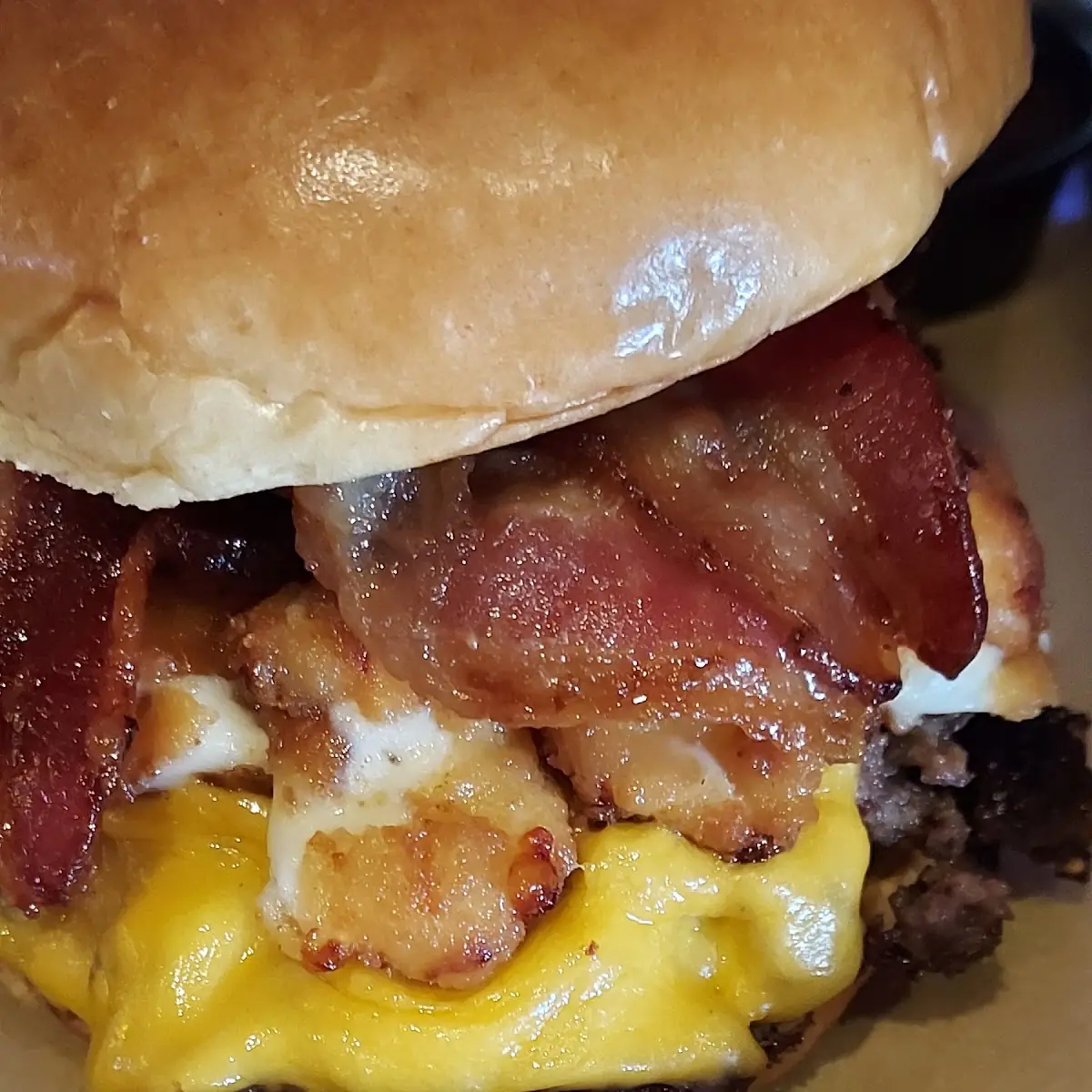Cheese Curd Bacon Burger