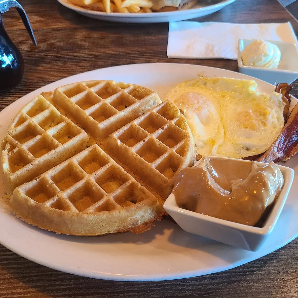 Waffle Sandwich with Bacon and Egg