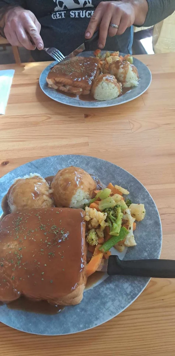 Hot Hamburger and Hot Chicken Both with Mashed Potatoes
