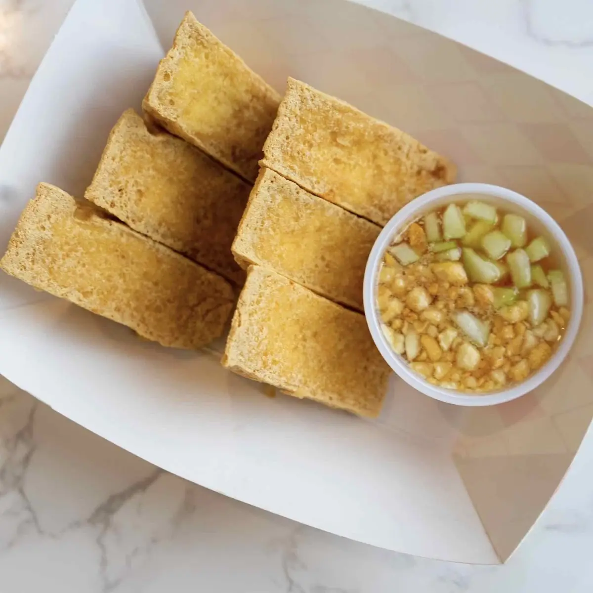 Golden Tofu - Fried Tofu Vegan Appetizer