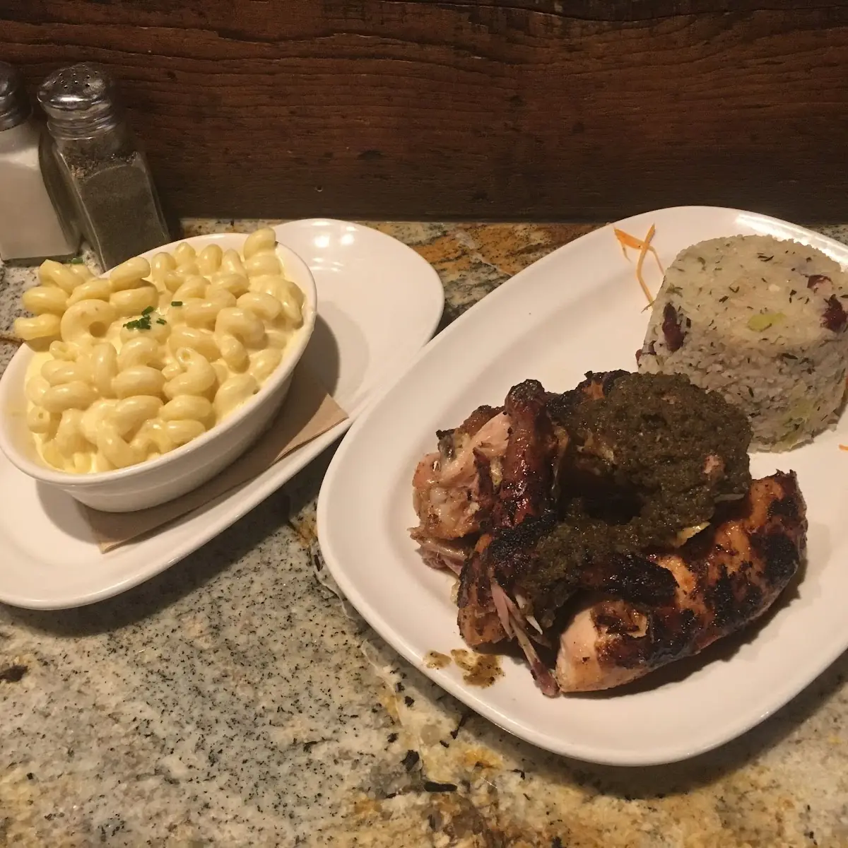 Jerk Chicken with Mac & Cheese