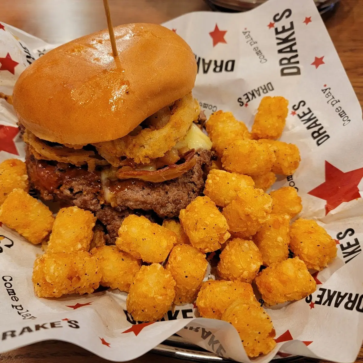 Cheddar Burger with a Fried Egg on Top