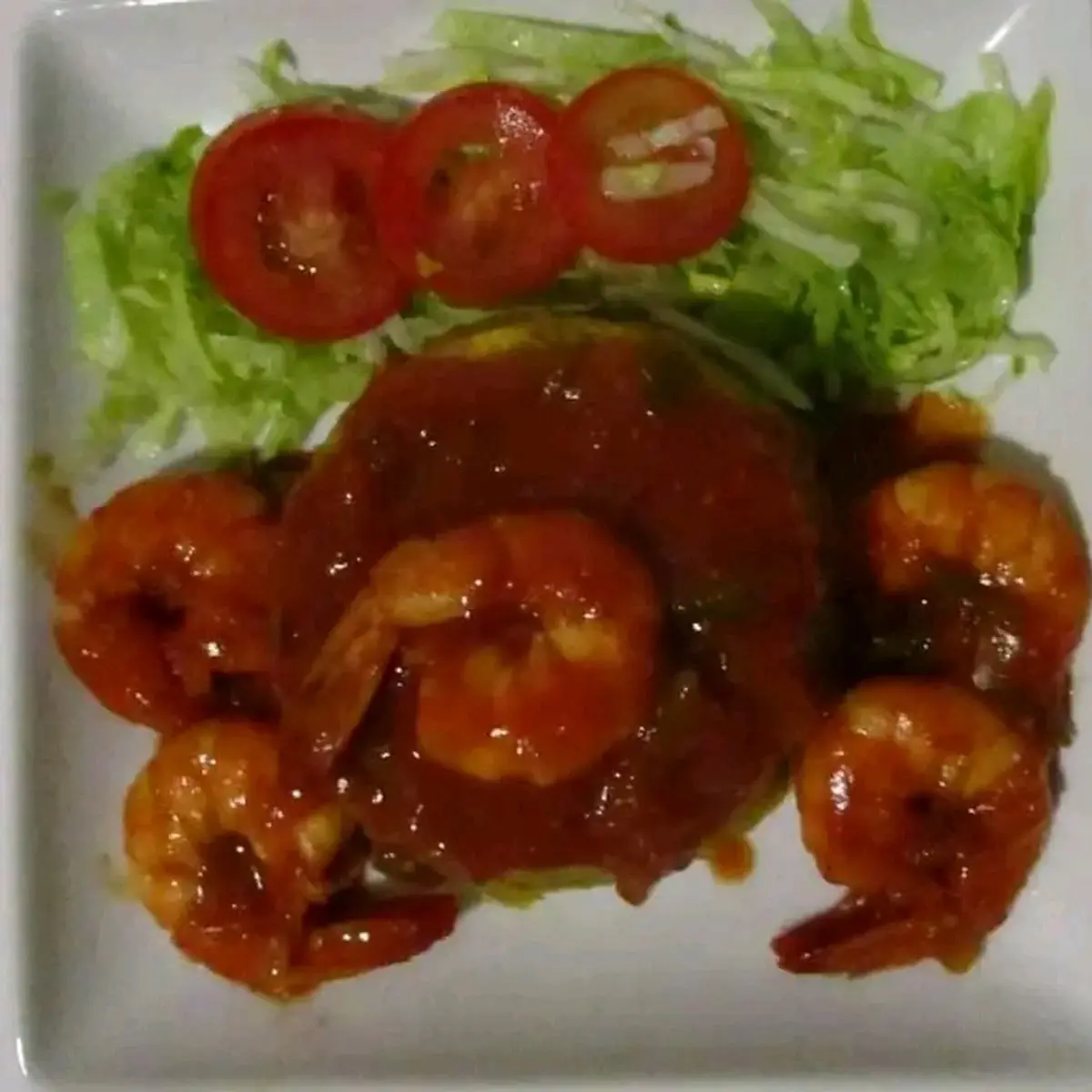 Mofongo Con Camarones En Salsa Criolla