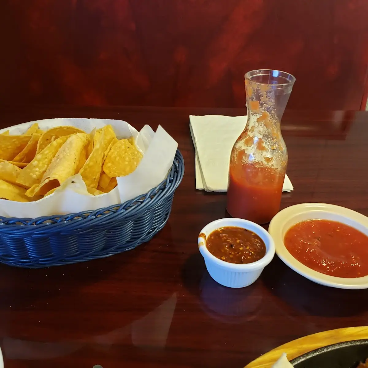 Chips Salsa and Hot Sauce