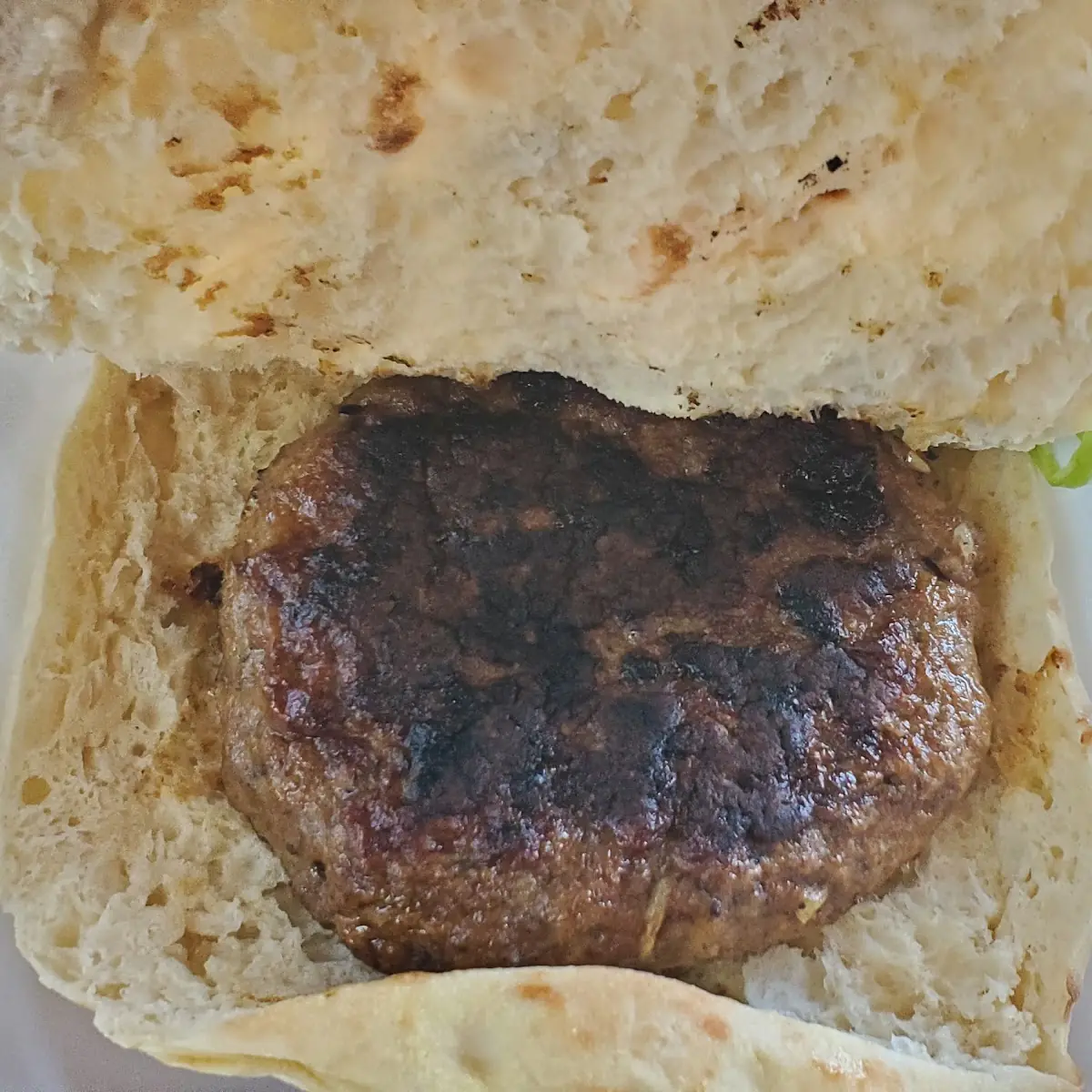 Stuffed Burger Opened