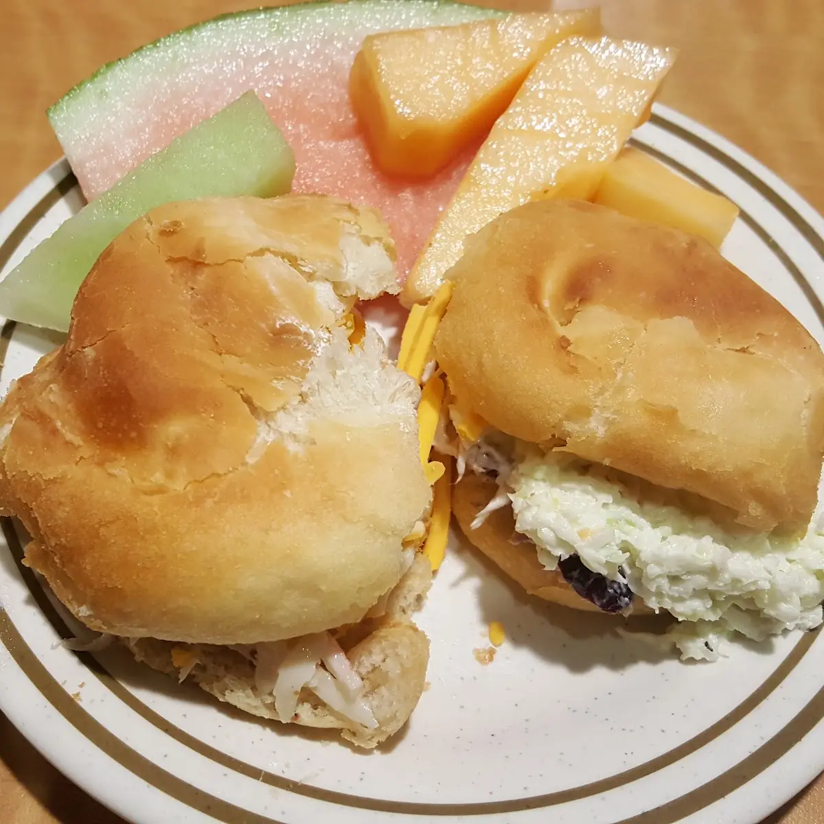 Chicken Salad Croissants with Fruit