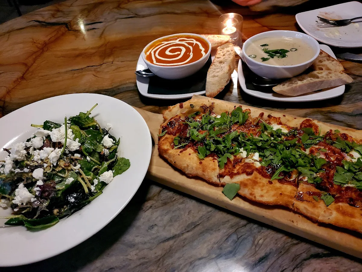 Roasted Red Pepper Soup and Flatbread