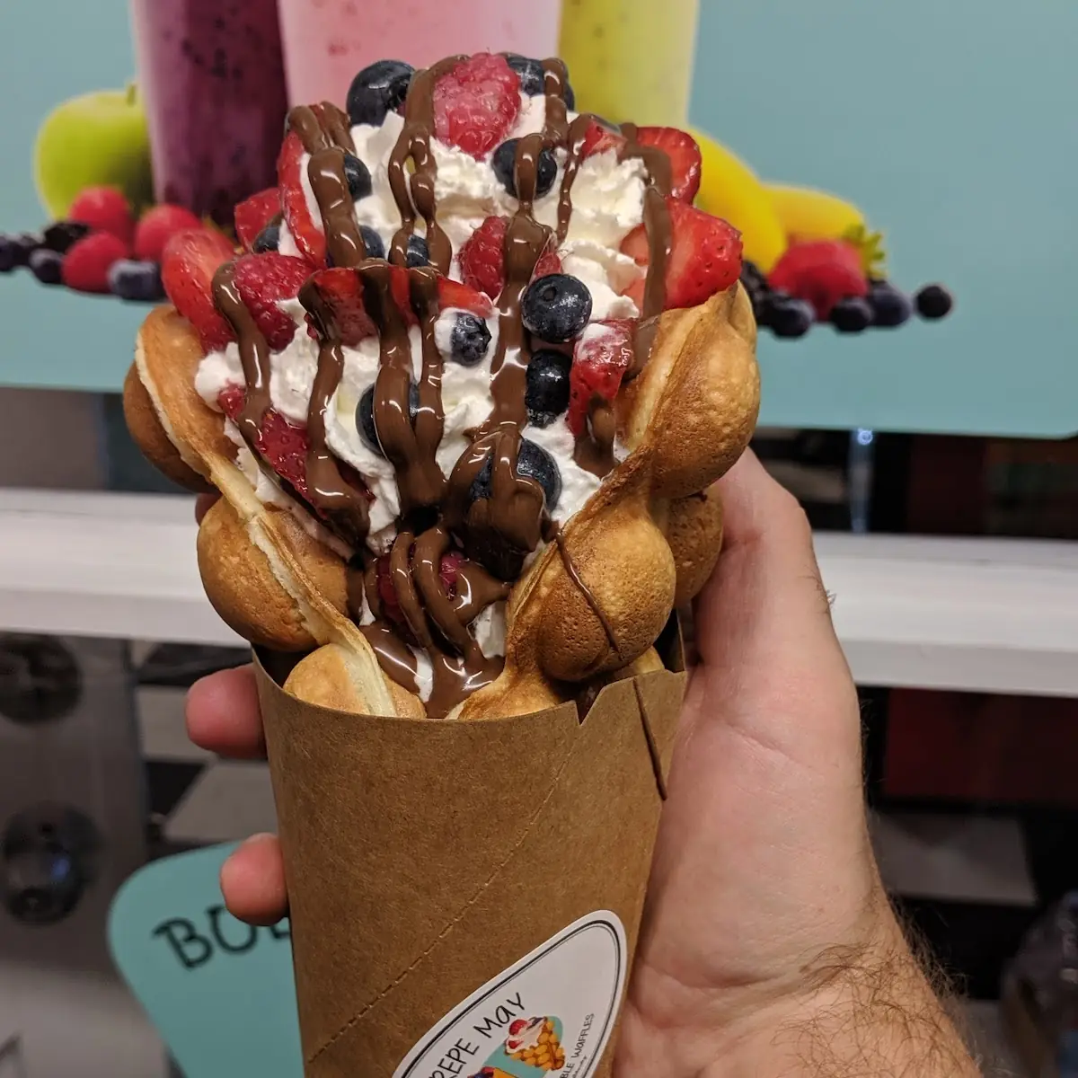 Bubble Waffle Cone with Icecream