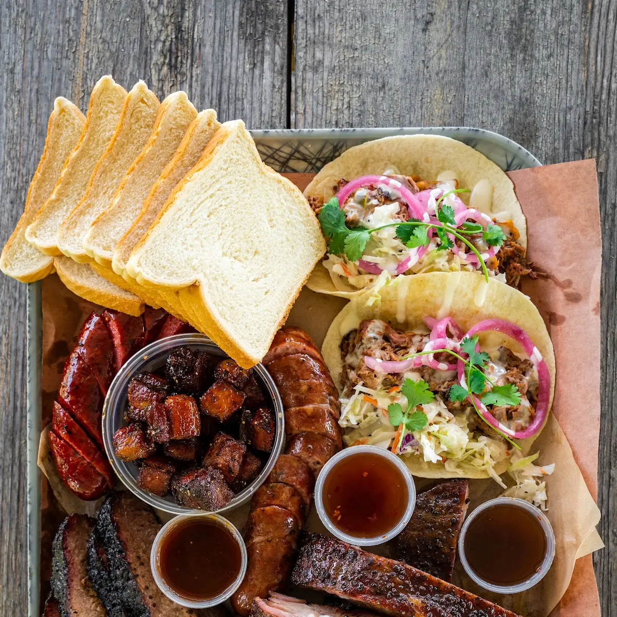 Brisket Pulled Pork and Pork Belly Brisket