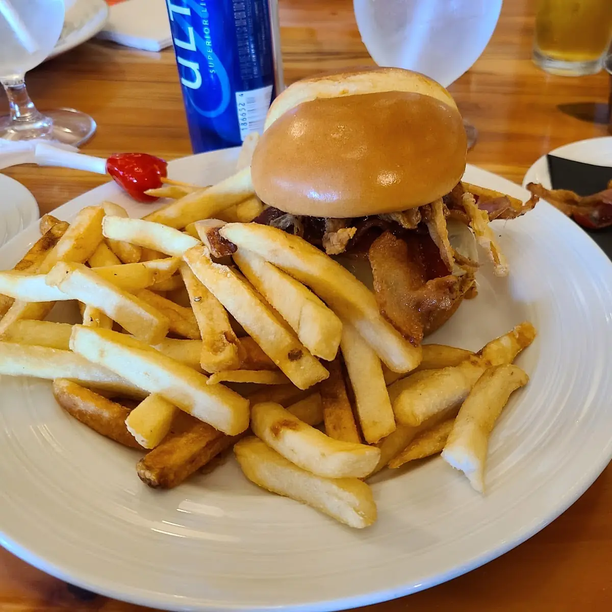 Bacon Burger and Fries