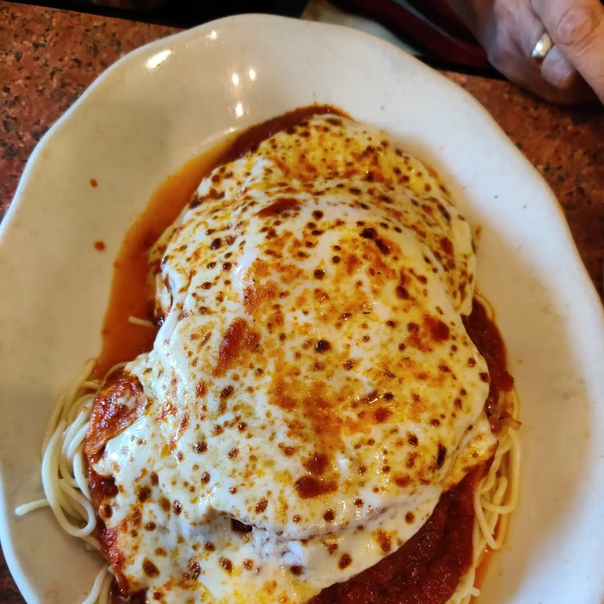 Veal Parmigiana with Spaghetti