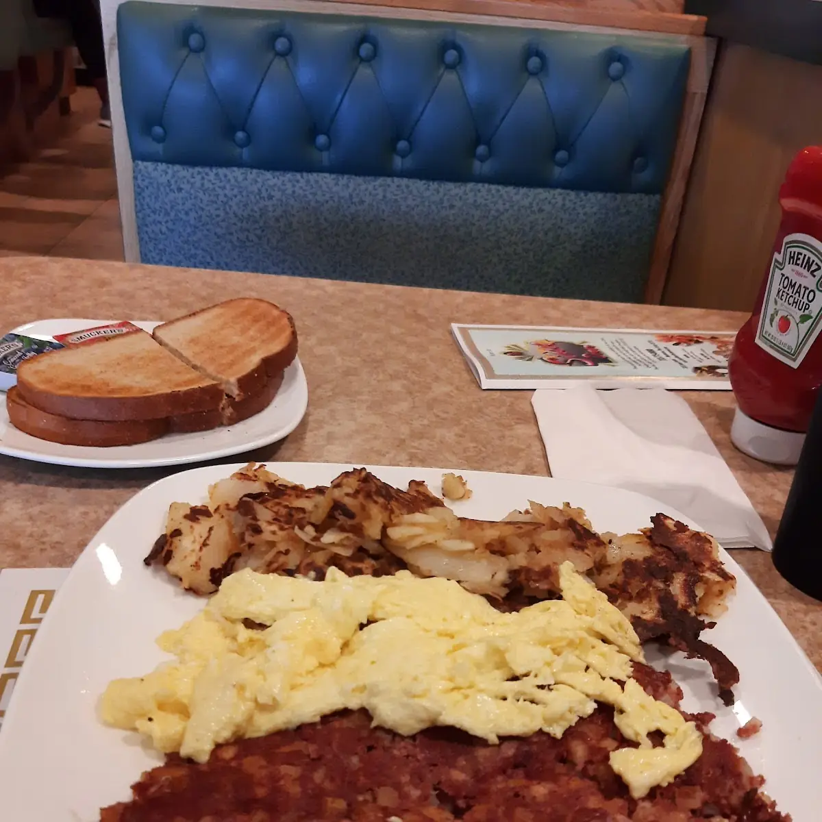 Corned Beef Hash Home Fries and Toast