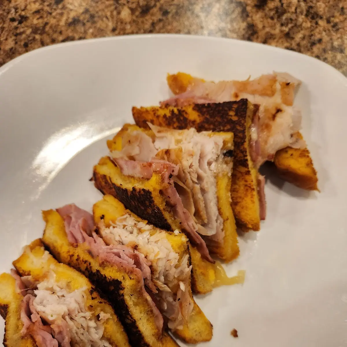 Roast Beef and Crispy Bacon Triple Decker Club with Lettuce Tomato and Mayonnaise