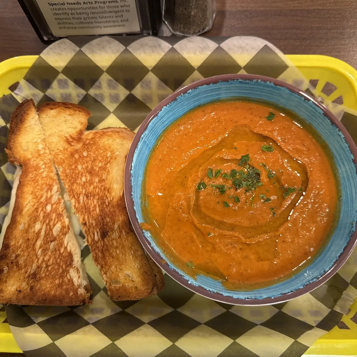 Grilled Cheese Sandwich and Tomato Soup