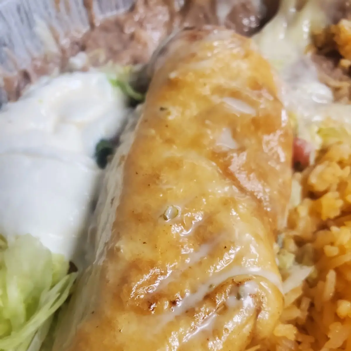 A La Carta Beef Tips Chimichanga