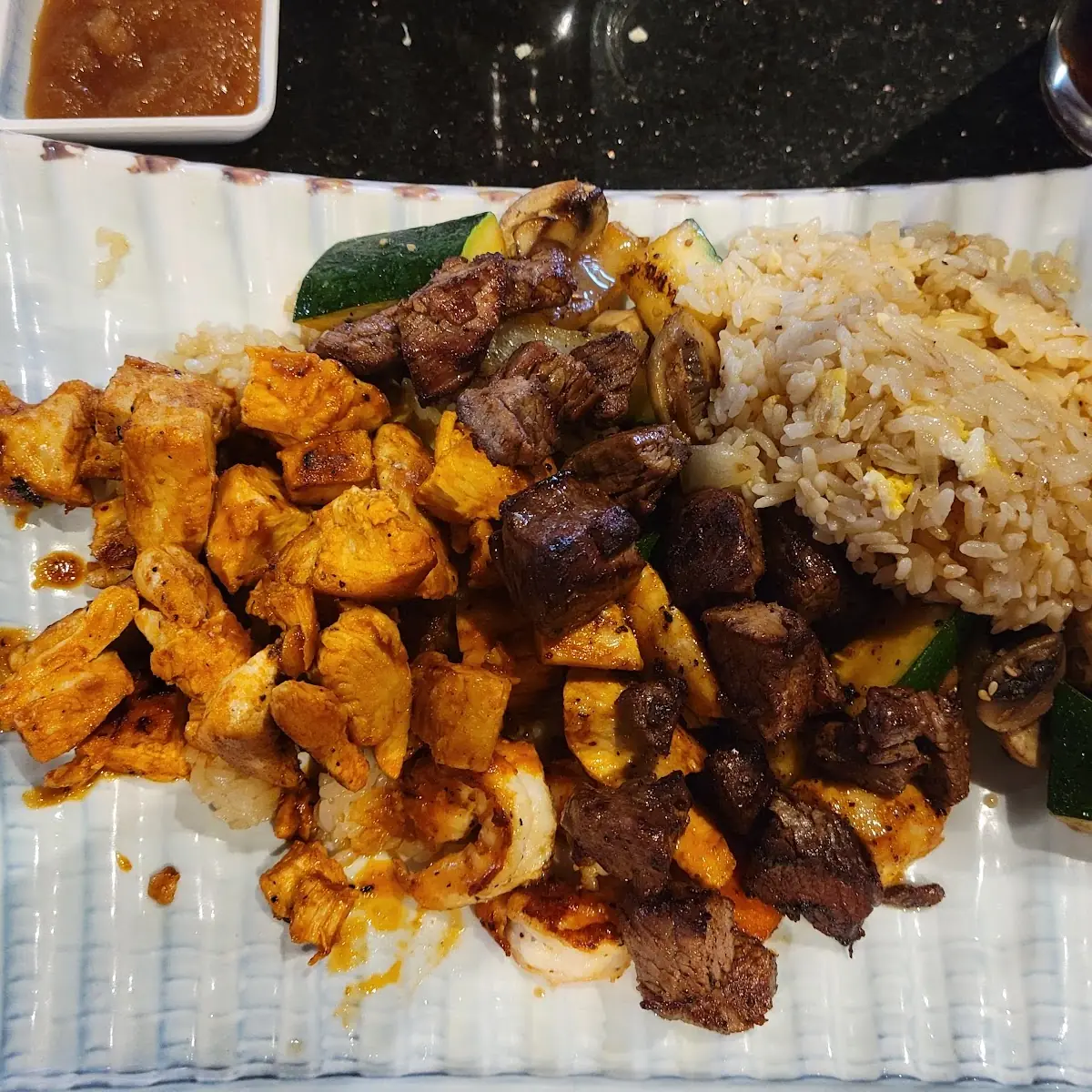Filet Mignon and Spicy Chicken